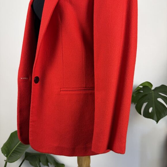 Vintage Red Wool Blazer with Black Velvet Collar, USA Made - Picture 8 of 10